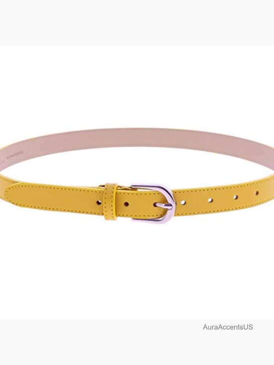Italian Leather Belt, Made in France, Genuine Cowhide, 1 Inch Wide, Classic main image 7